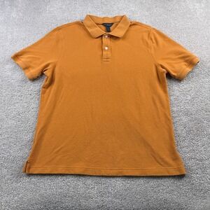 Scott Barber Polo Shirt Mens Large‎ Orange Pima Cotton Pique Collared Preppy
